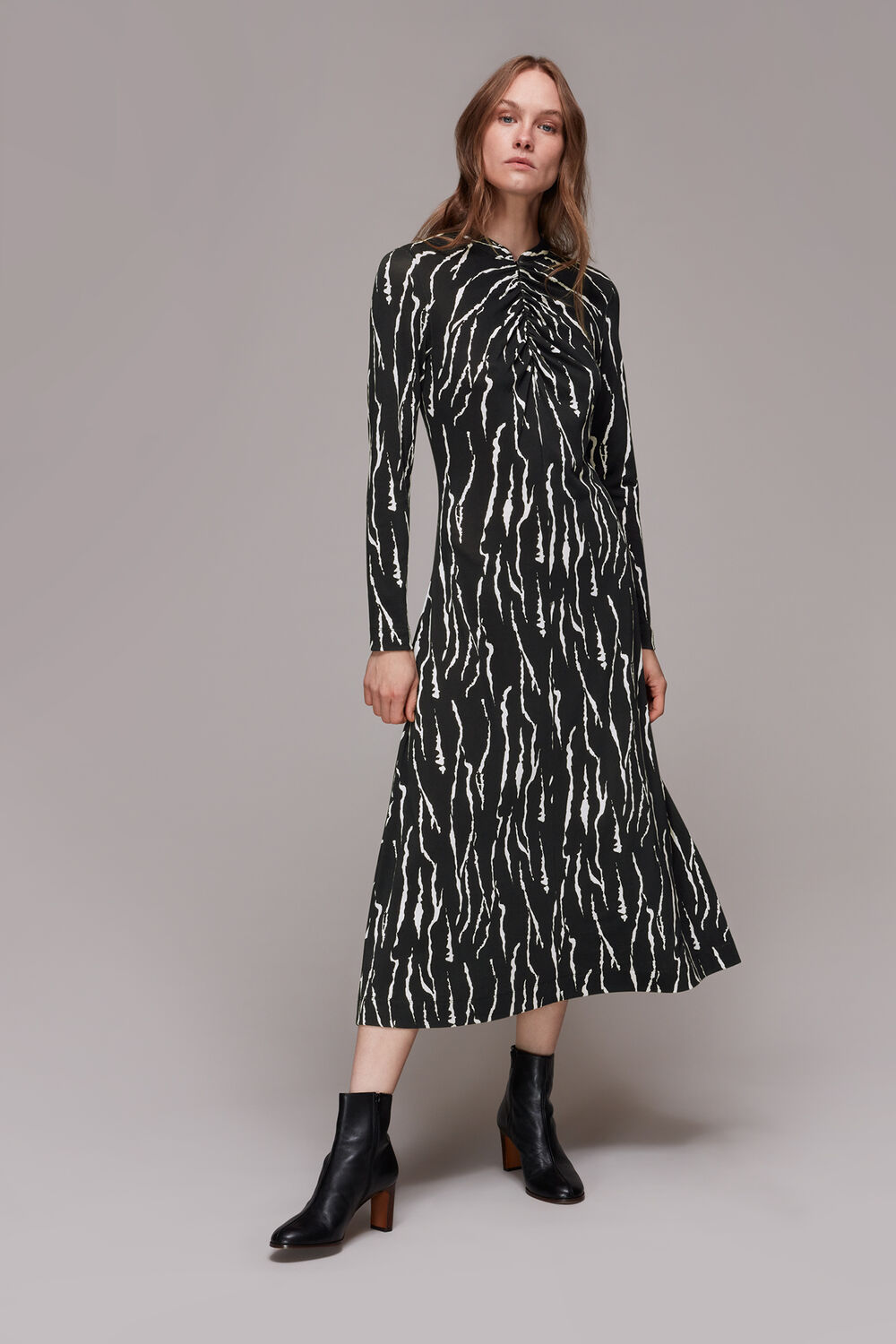 Black Rumi Tiger Print Jersey Dress