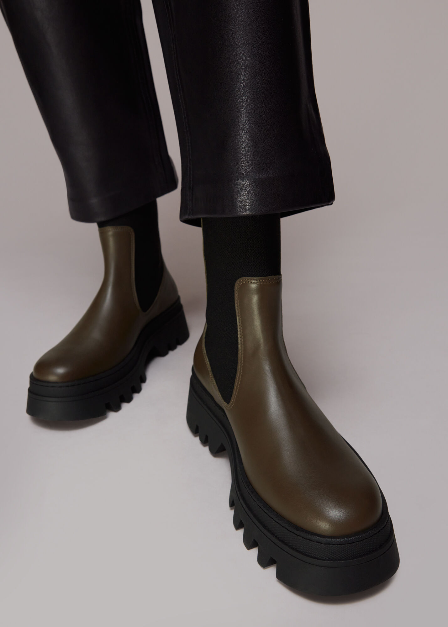 Khaki Hatton Chunky Chelsea Boot WHISTLES