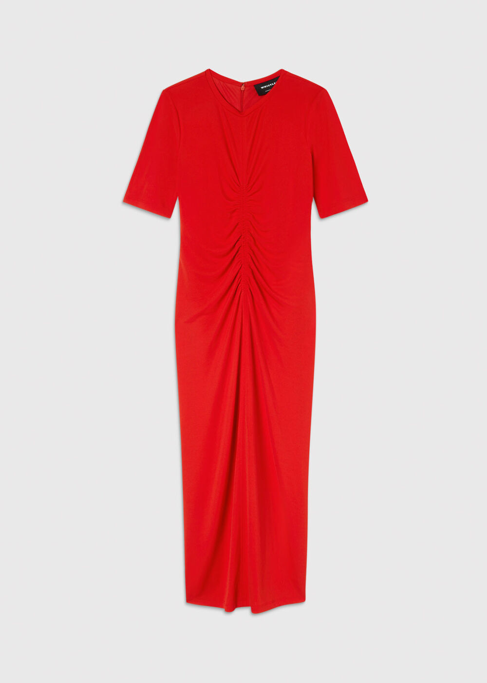 Gathered Jersey Midi Dress