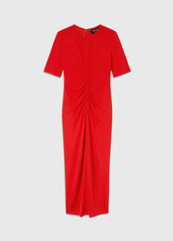 Gathered Jersey Midi Dress