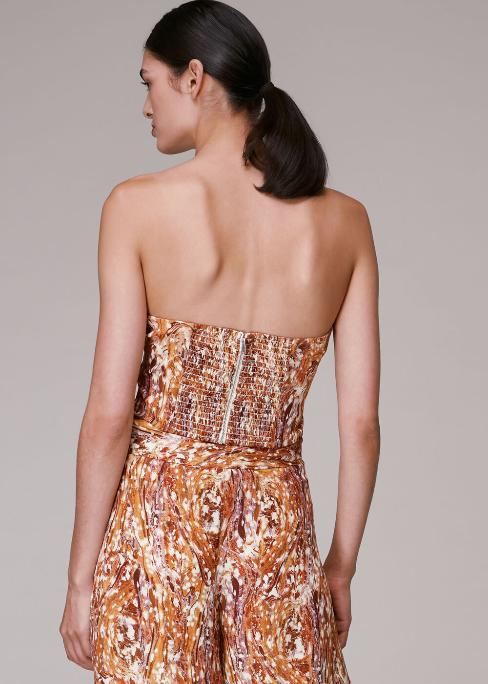 Marble Print Silk Bralette