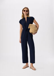 Petite Sleeveless Drawstring Jumpsuit