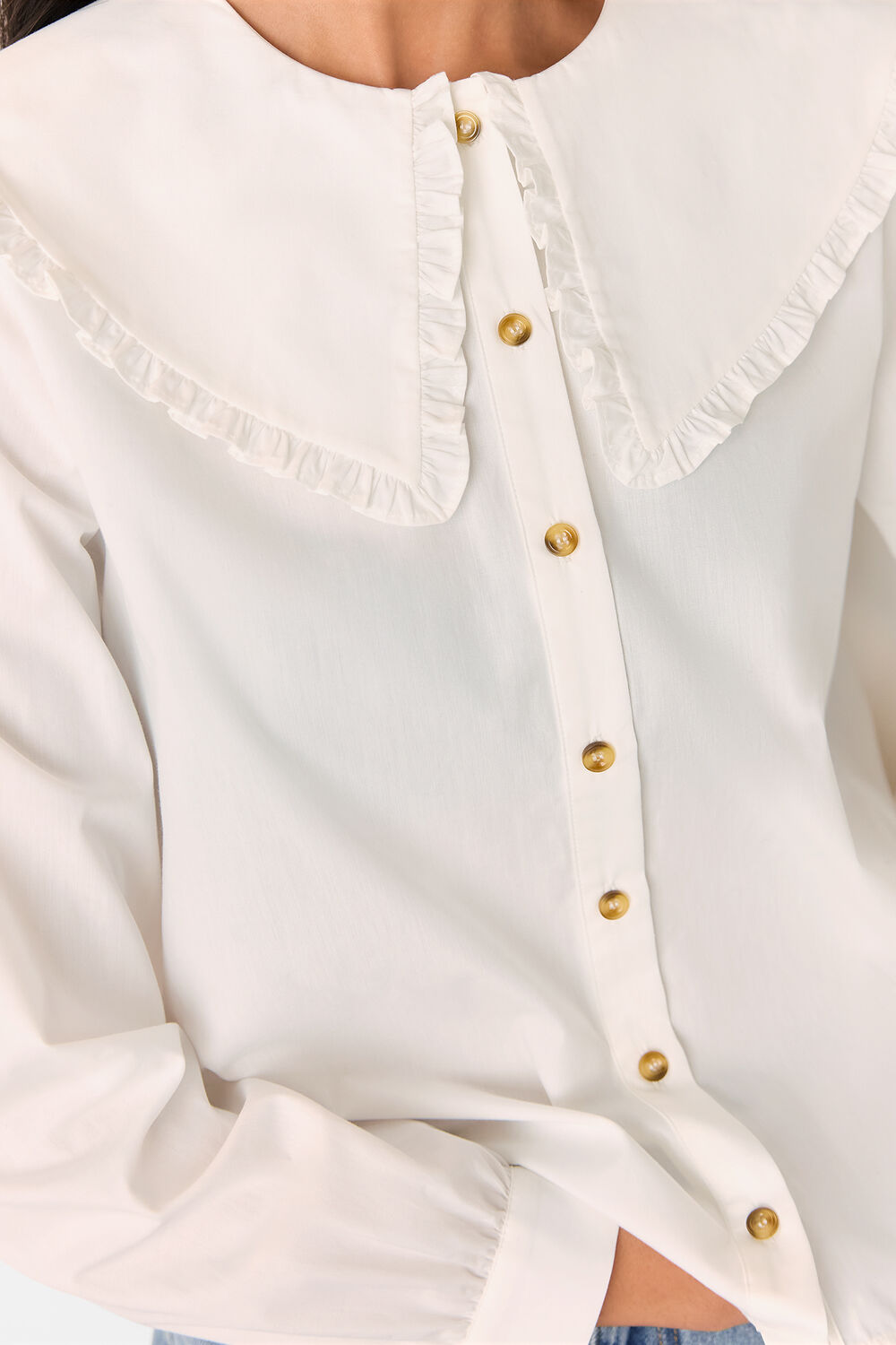 Cotton Collar Detail Top