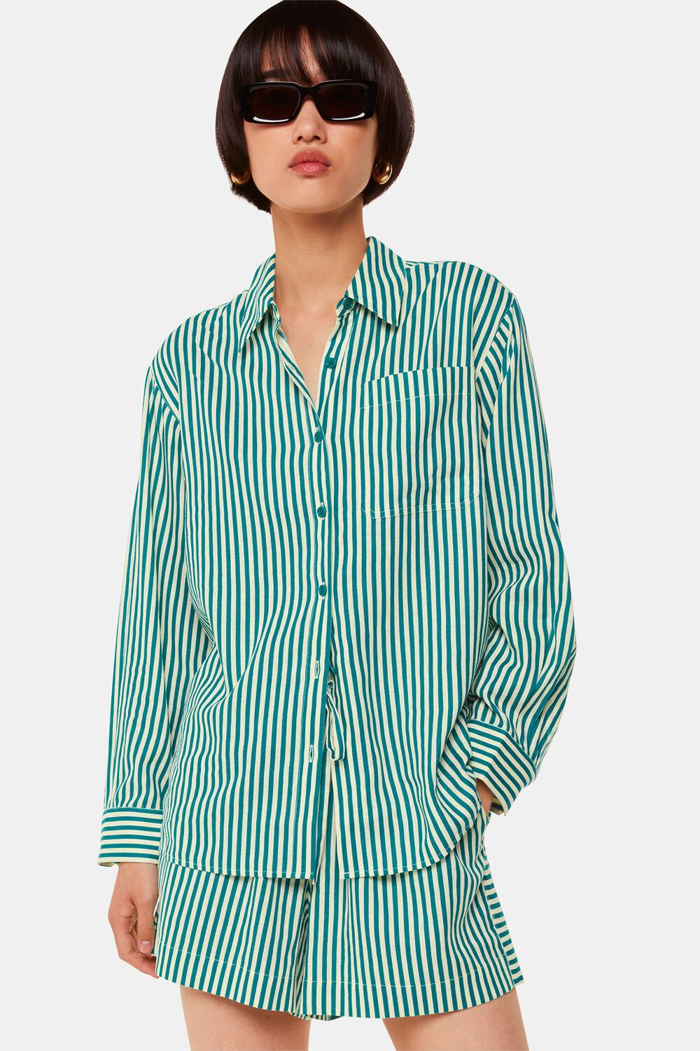 Stripe Linen Blend Shirt