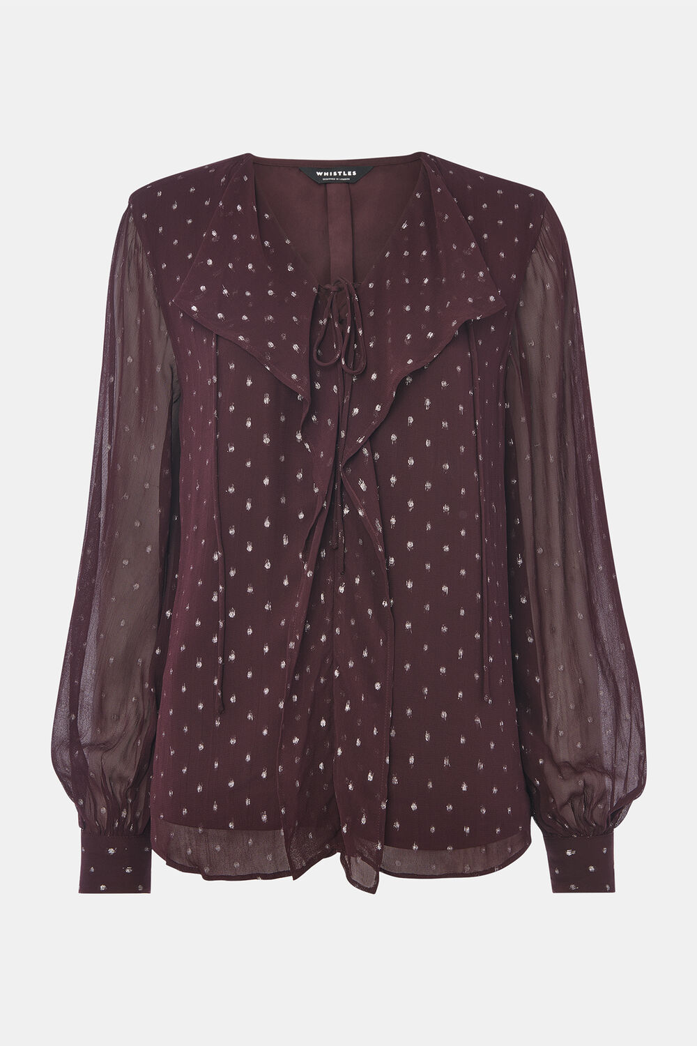 Metallic Dobby Frill Blouse