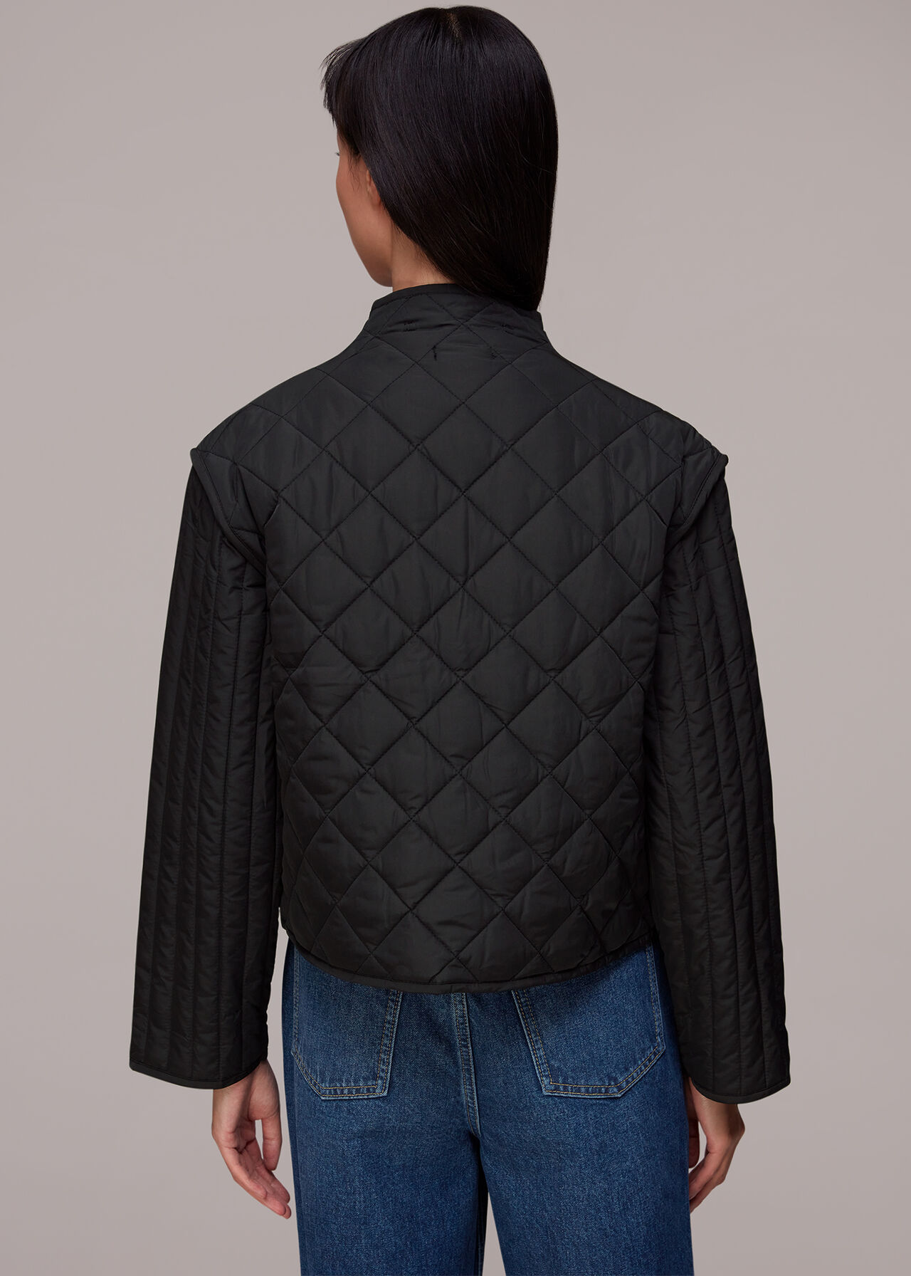 Black Lydia Quilted Jacket | WHISTLES