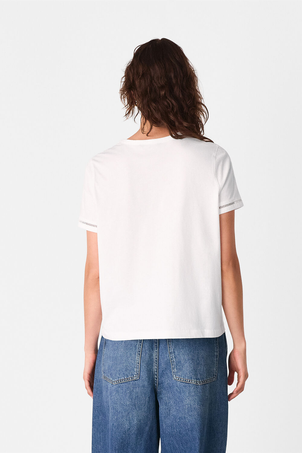 Broderie Trim Detail Tee