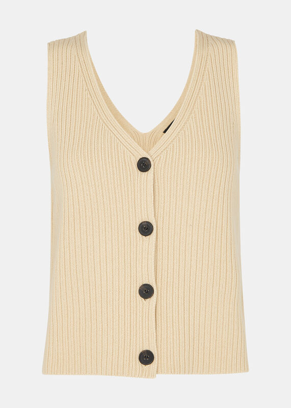 Butter Button Front V Neck Tank