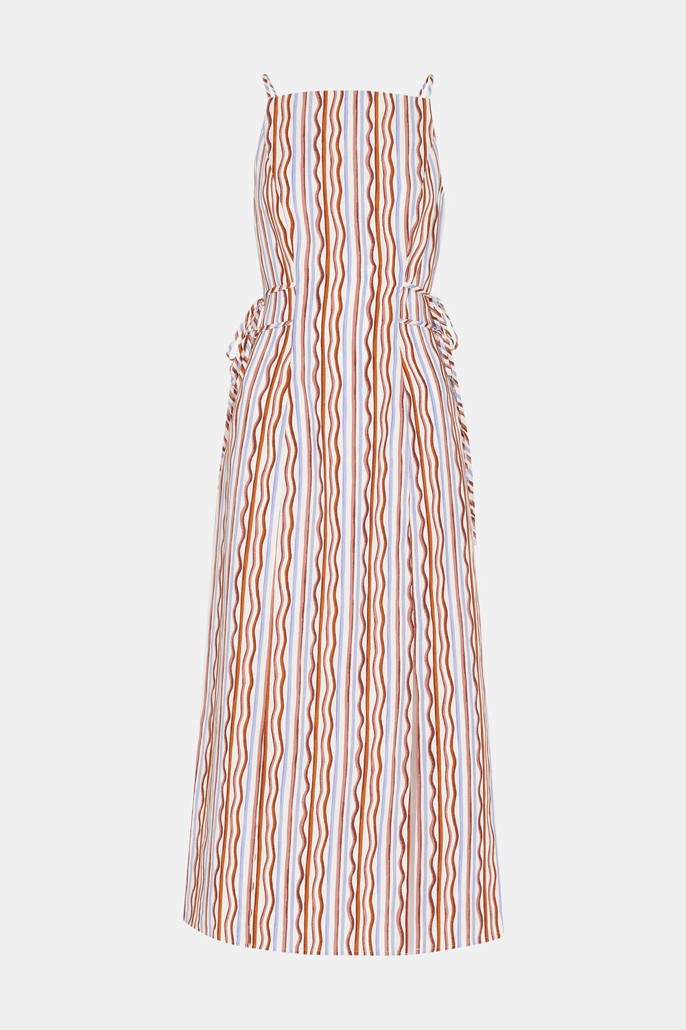 Multicolour Wiggle Stripe Tie Detail Dress