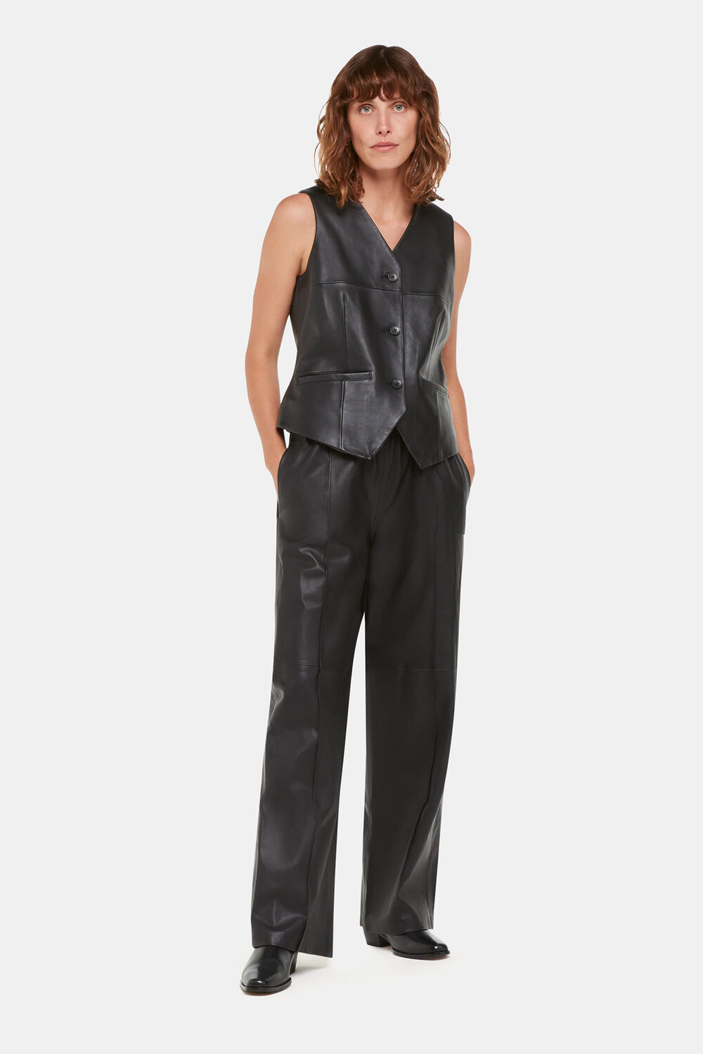 Catrin Leather Waistcoat