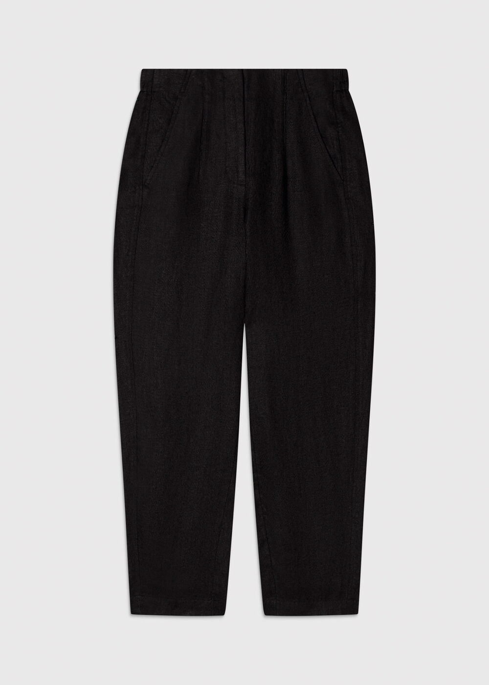 Linen Barrel Leg Trouser