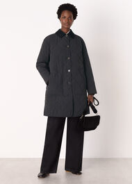 Quilted Cord Collar Coat