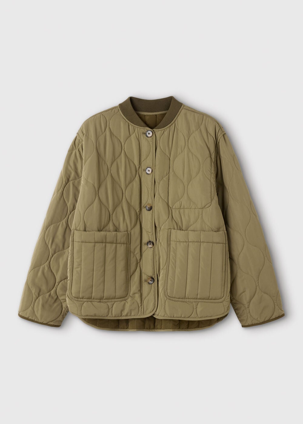 Khaki Reversible Quilted Coat