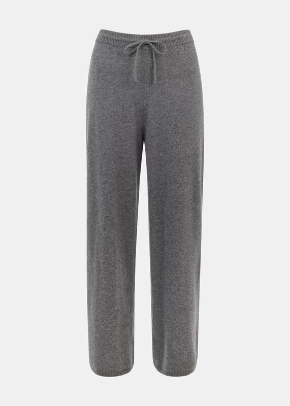 Grey Cashmere Straight Leg Jogger