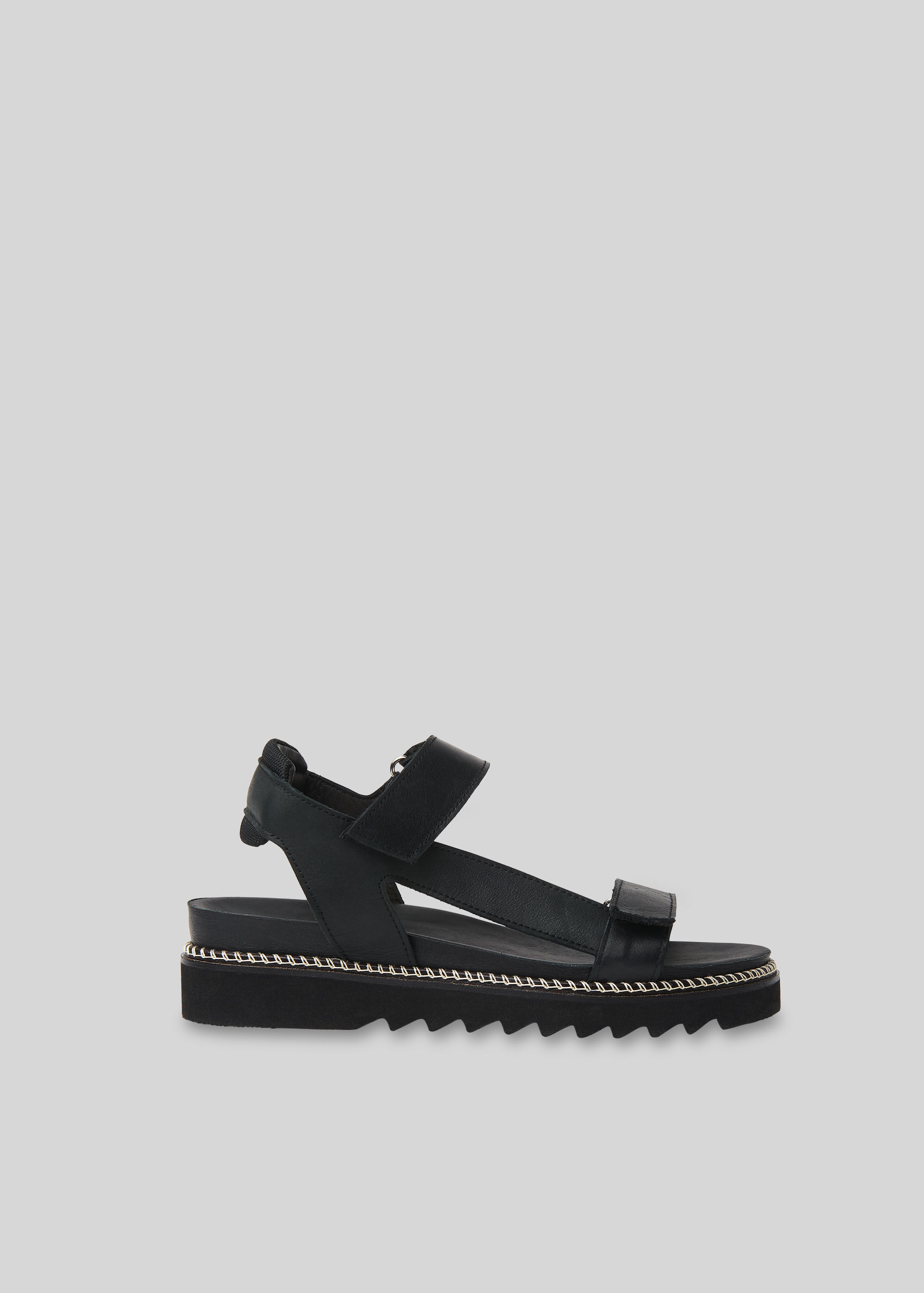 black platform sporty sandals