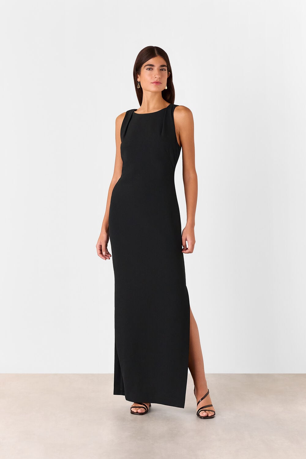 Black Tie Back Maxi Dress