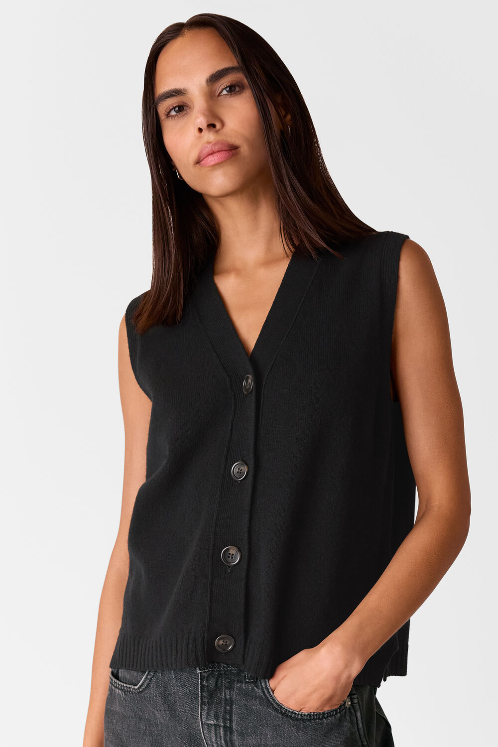 Wool Button Through Tank