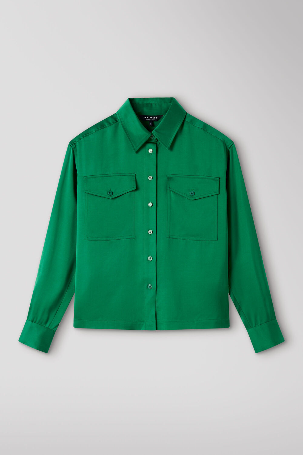 Green Utility Satin Viscose Shirt
