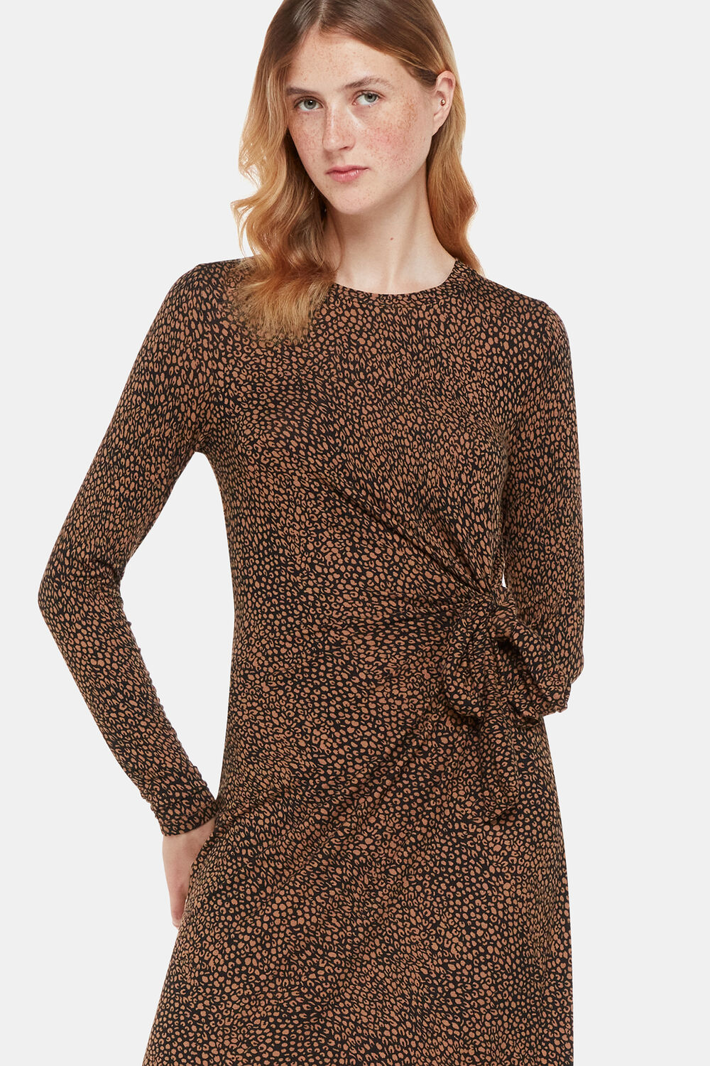 Coffee Bean Tie Jersey Dress