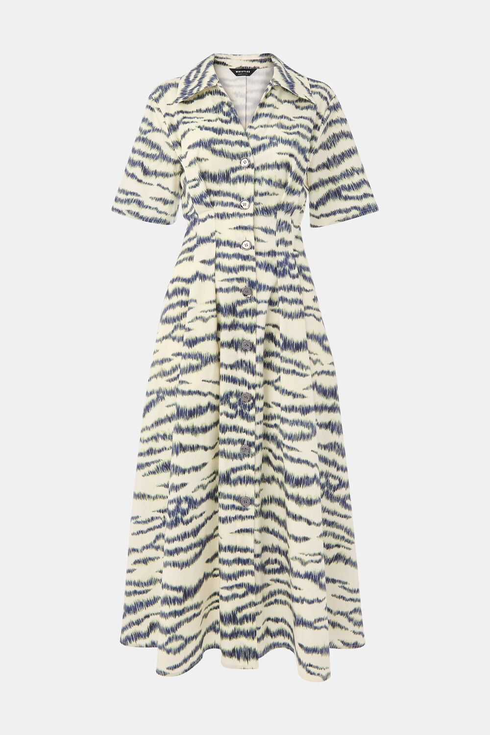 Ivory Feathered Tiger Midi Dress