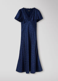 Jacquard V Neck Midi Dress
