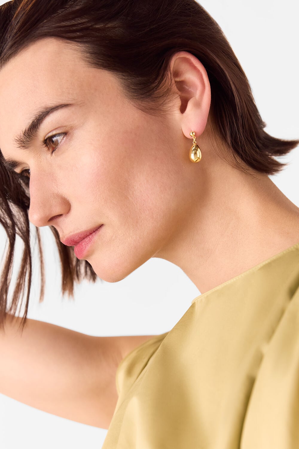 Gold Teardrop Stud Earring