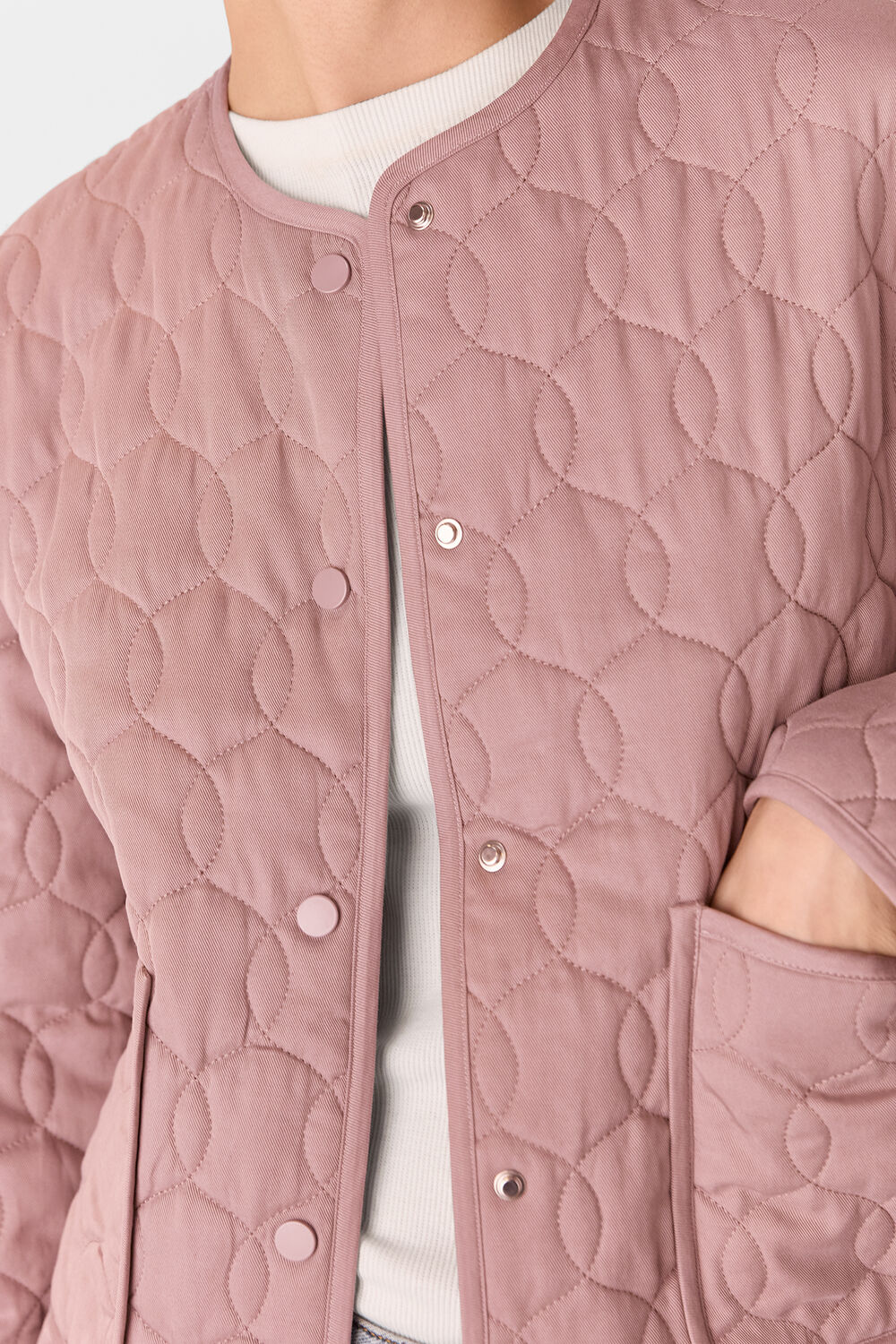 Dusty Pink Maya Cotton Quilted Jacket
