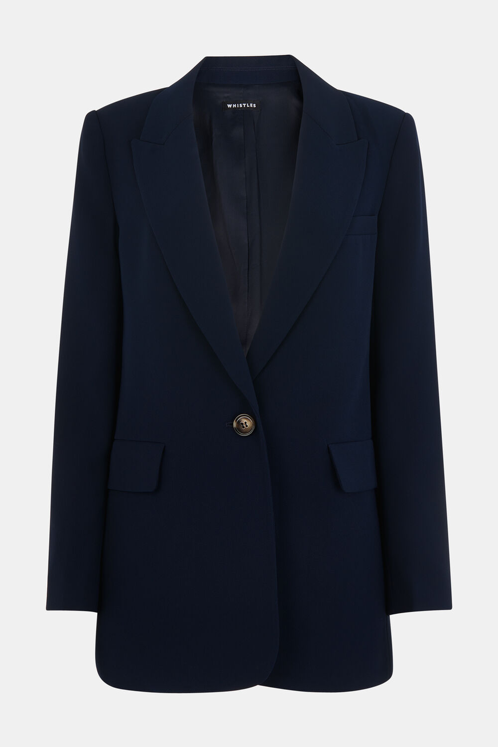 Navy Crepe Boyfriend Blazer