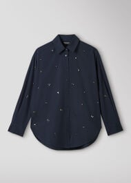 Jewelled Cotton Poplin Shirt
