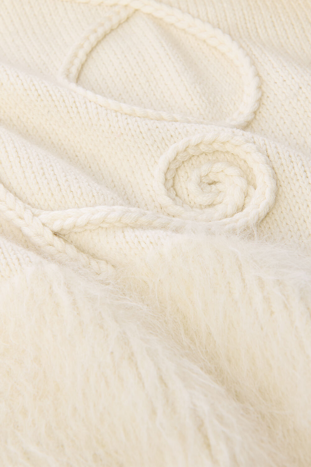 Cream Wool Embroidered Floral Jumper