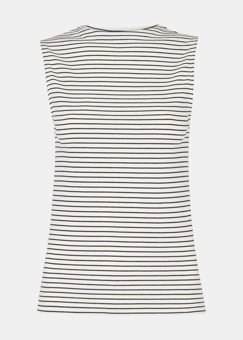 Stripe High Neck Rib Tee