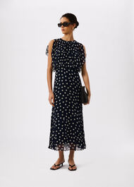 Polka Dot Print Midi Dress