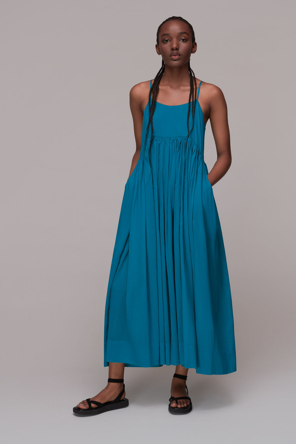Turquoise Carmen Trapeze Dress