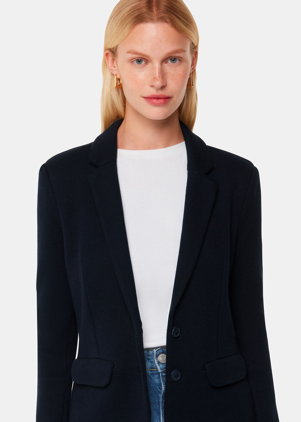 Slim Jersey Jacket Navy