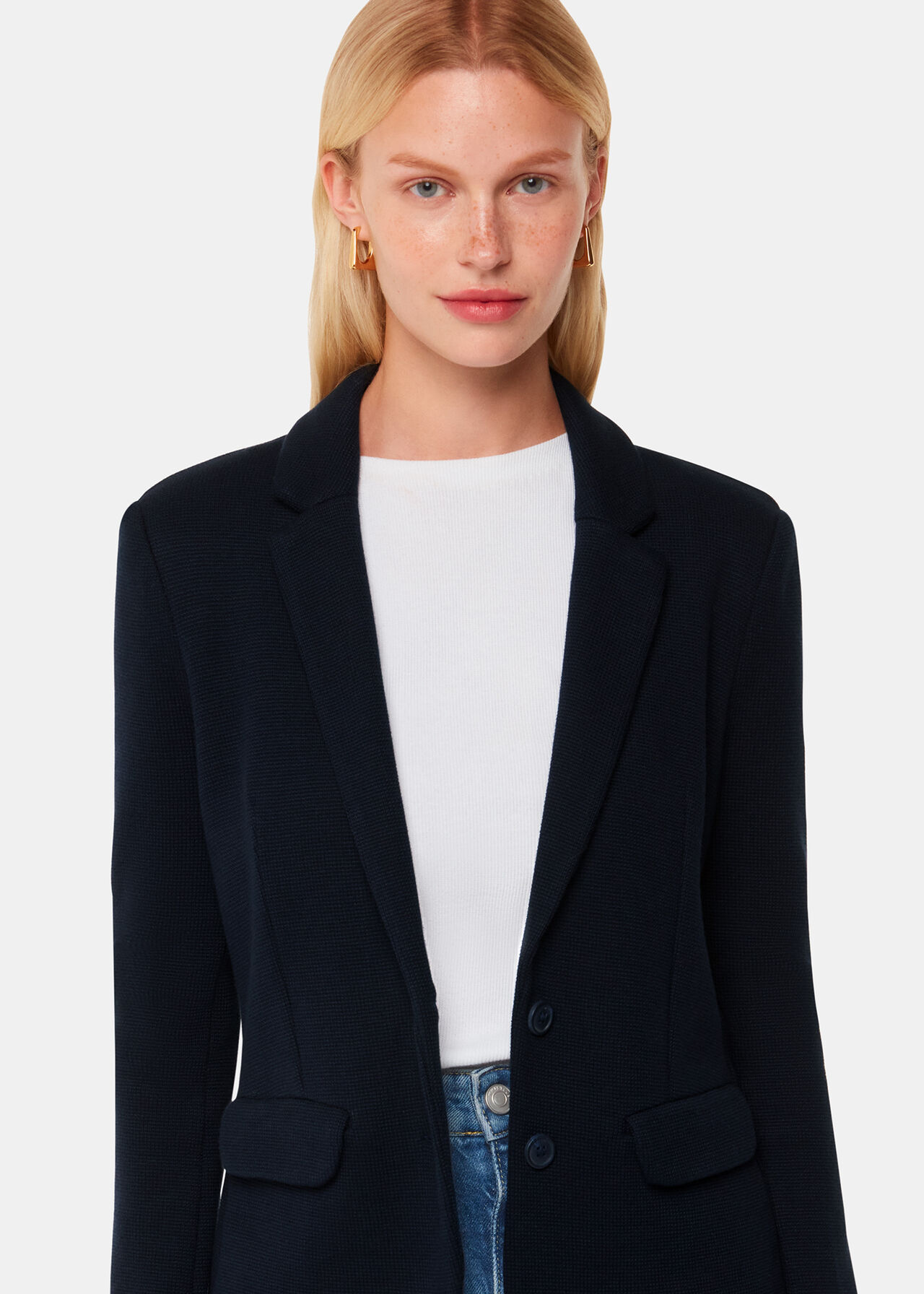 Slim Jersey Jacket Navy