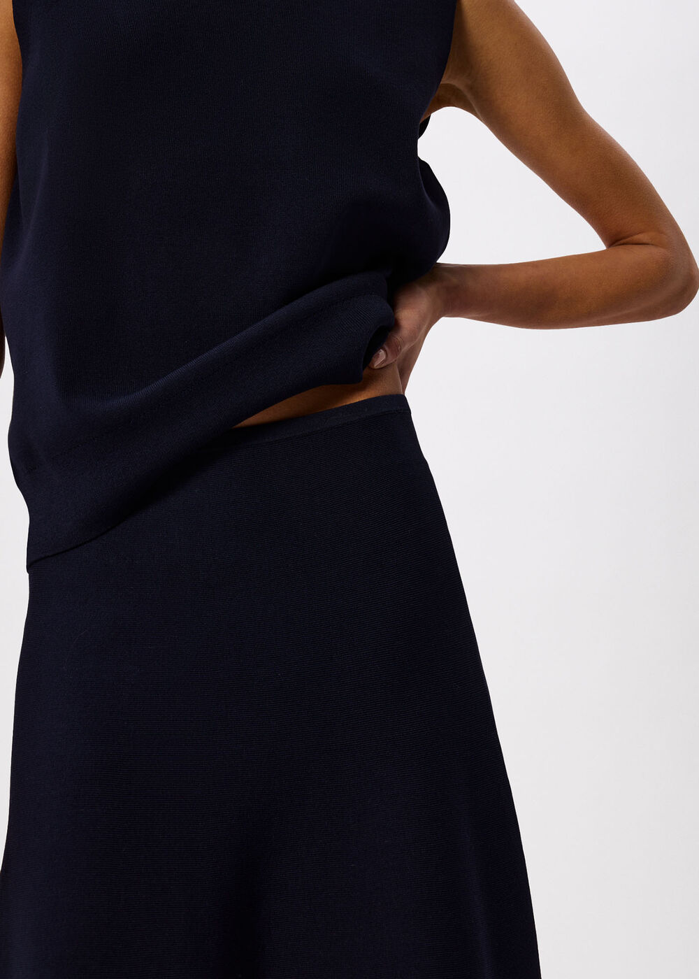 Knitted Ribbed Midi Skirt