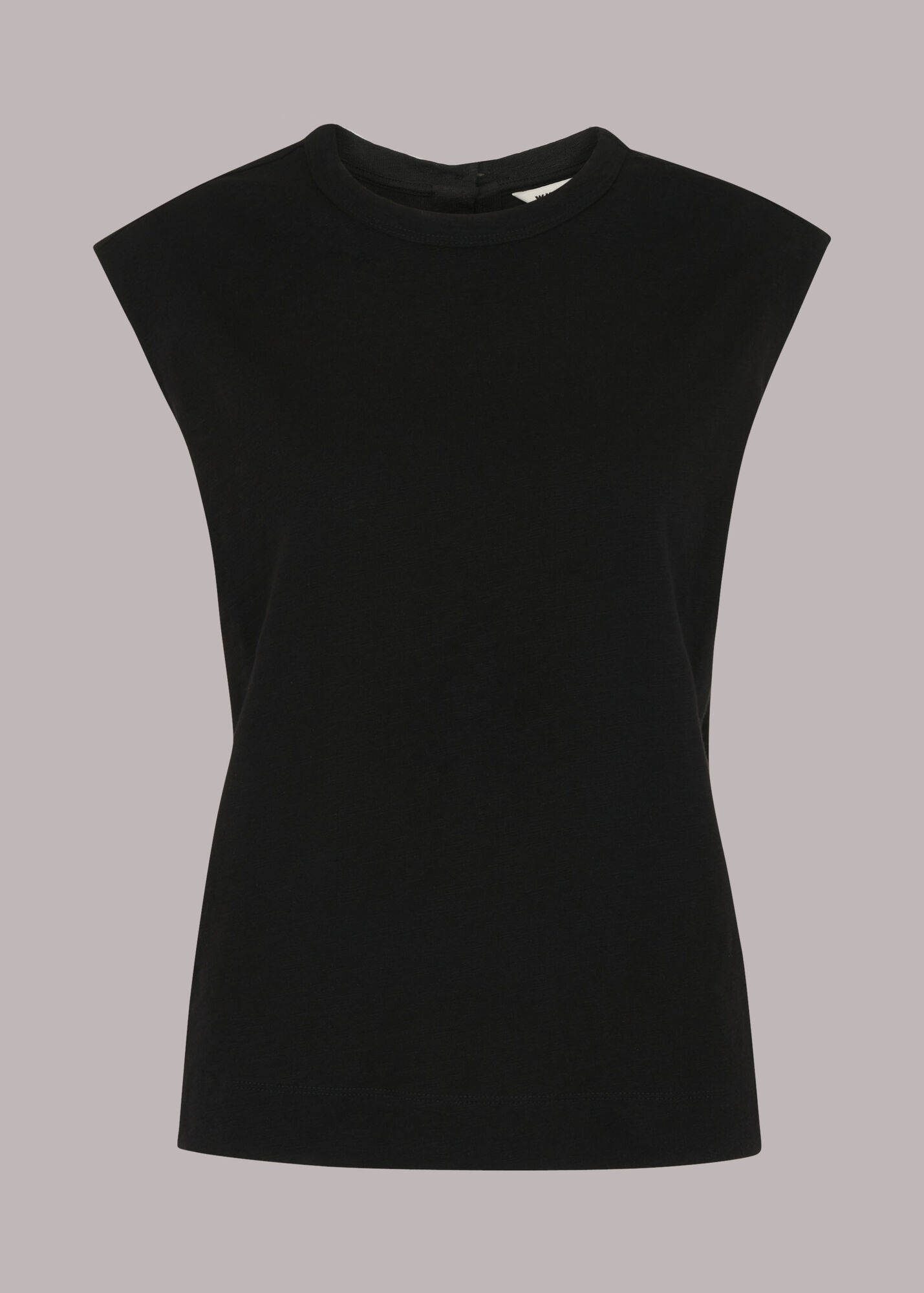 Black Easy Muscle Vest Top | WHISTLES | Whistles UK