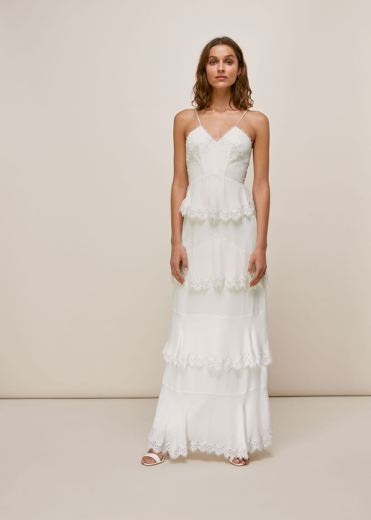 Ivory Isla Tiered Wedding Dress WHISTLES Whistles