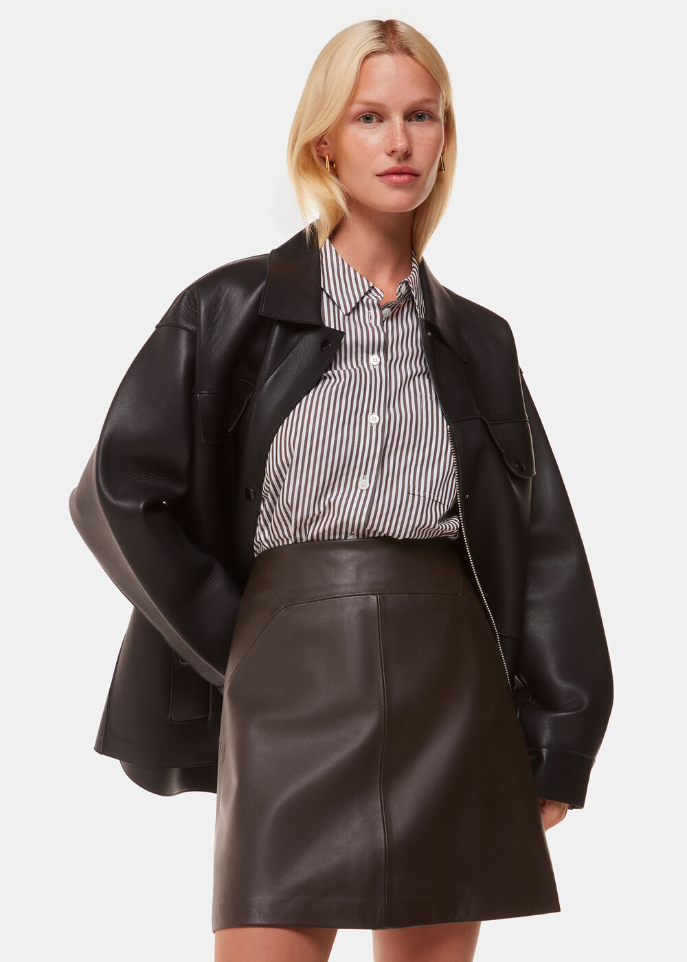 Leather A line Skirt