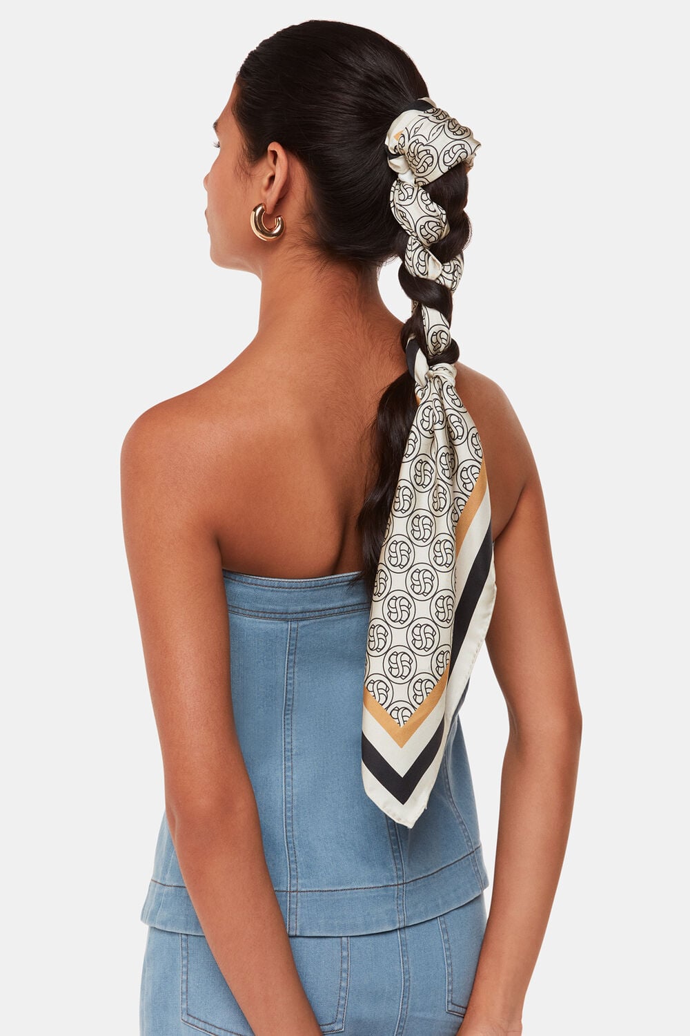 Sahar S Monogram Silk Scarf