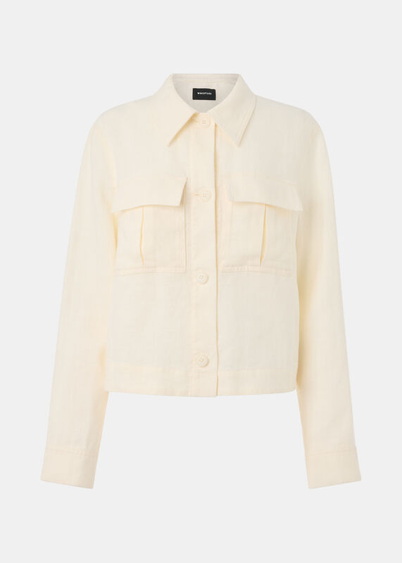 Ivory Abby Linen Casual Jacket