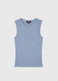 Henley Button Front Tank