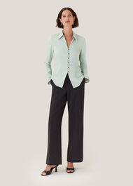 Silk Blend V Neck Shirt