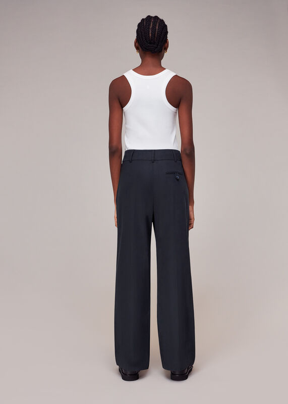Navy Tess Full Length Trouser