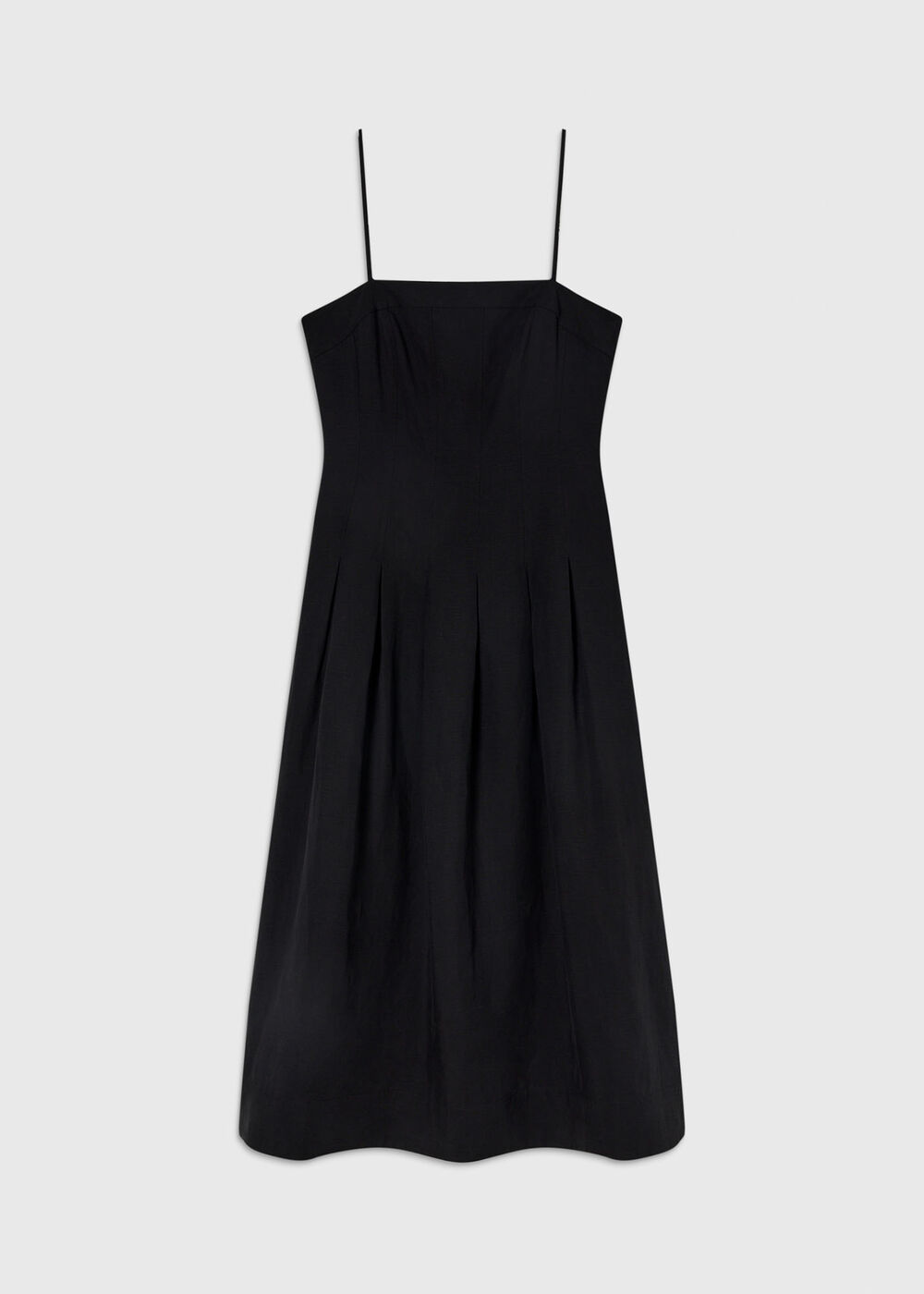 Linen Blend Waisted Midi Dress