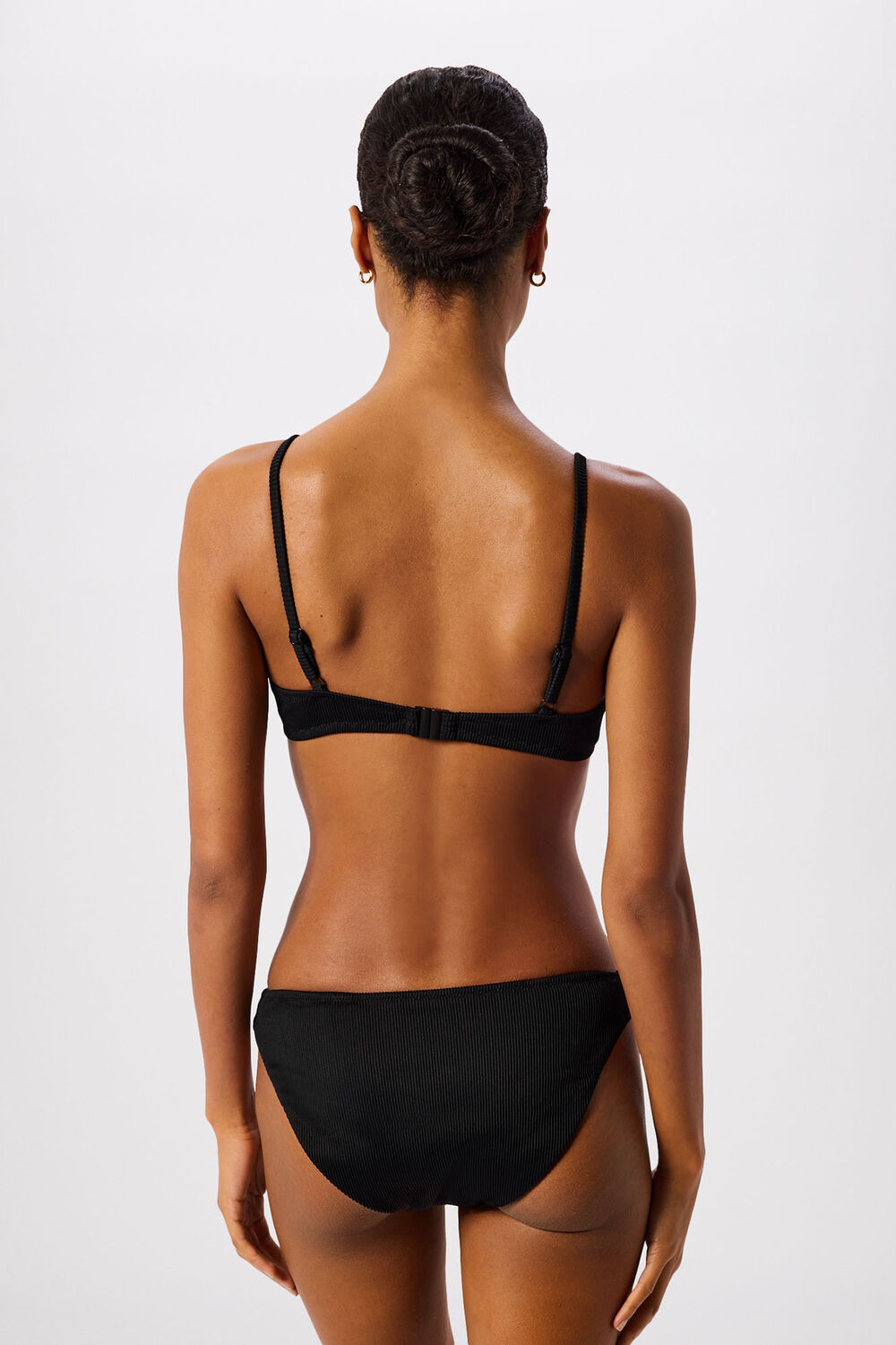 Black Ribbed Basic Bikini Bottom