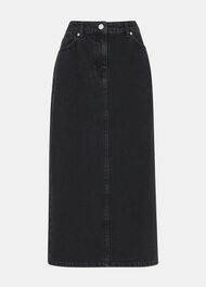 Petite Straight Denim Midi Skirt