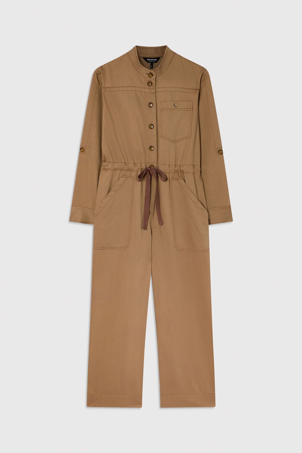 Taupe Drawstring Utility Boilersuit