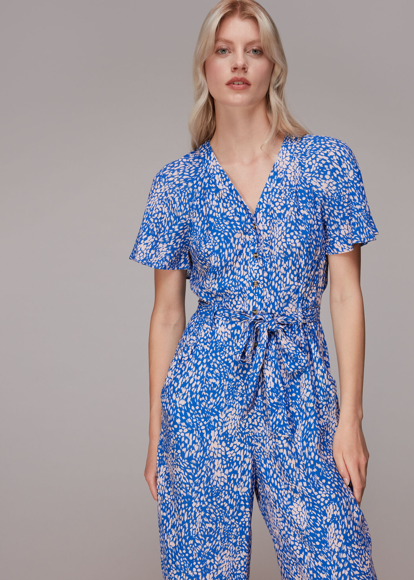 Blue/Multi Lively Animal Jemma Jumpsuit WHISTLES