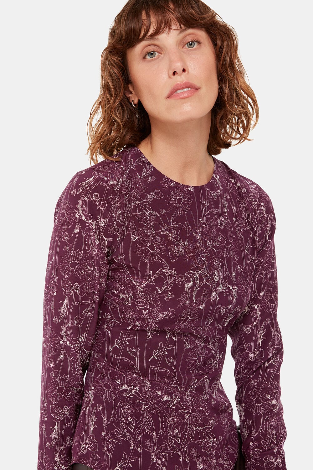 Strawberry Plant Silk Top